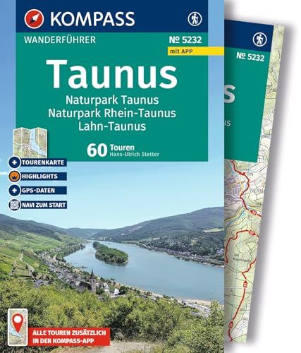 KOMPASS Wanderführer Taunus, Naturpark Taunus, Naturpark Rhein-Taunus, Lahn-Taunus, 60 Touren mit Extra-Tourenkarte