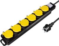 LogiLink LPS256 stekkerdoos 1,5 meter 6-voudig Buiten Zwart, Geel