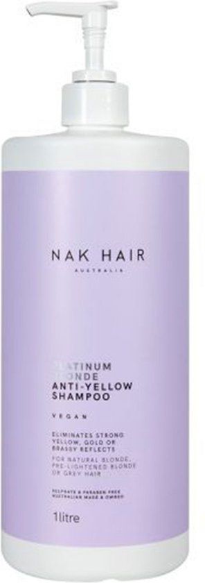 NAK Platinum Blonde Anti-Yellow Shampoo 1L - For Blonde Hair