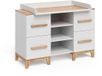 Vitalispa Malia Verschoontafel – 133 x 98 cm XL met 4 laden Wit/Kunstnijverheid