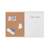 Bi-Office Budget houten frame combibord, kurk en whiteboard, droog afwisbaar memobord, 40 x 30 cm