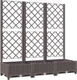 vidaXL Plantenbak met trellis bruin 120x40x121,5 cm PP