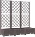 vidaXL Plantenbak met trellis bruin 120x40x121,5 cm PP