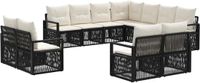 vidaXL Tuinbank Set 11-delig Zwart Polywood