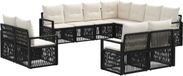 vidaXL Tuinbank Set 11-delig Zwart Polywood
