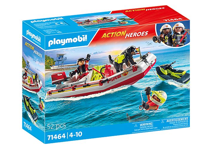 PLAYMOBIL Action Heroes Brandweerboot met Waterscooter - 71464