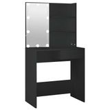 VidaXL Kaptafel met LED-verlichting, zwart, 74,5 x 40 x 141 cm