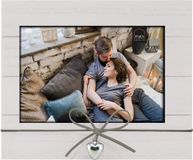 HAES DECO - Houten Fotolijst Cergi horizontaal wit met metalen hartje voor foto 15x20