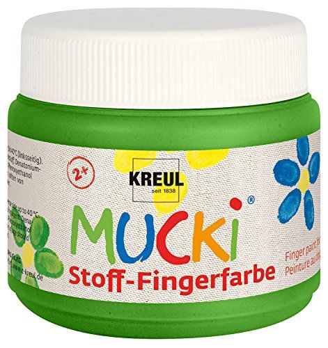 Kreul Mucki 28105 - Heldere stof - Vingerverf, 150 ml in groen