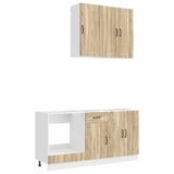 vidaXL Keukenblok LUCCA 5 st Sonoma Eiken Bewerkt hout