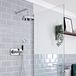 Hudson Reed Elizabeth Kit de douche thermostatique 2 fonctions douchette et pommeau mural 20 cm chrome et noir