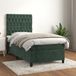 Maison Exclusive - Lit boxspring avec matelas, vert foncé, 100x200 cm, velours