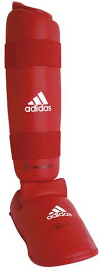 adidas WKF Scheenbeschermer met Verwijderbare Voet - Rood - M