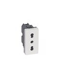 Legrand 077511 Euro-US mozaïek 2P+T, 10A of 16A Italiaanse standaard, 2 modules, wit