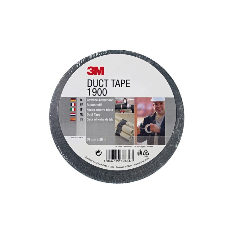 Scotch duct tape 1900 zwart 50 mm x 50 m