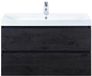 BES LED Maxx XL Badmeubelset 100 cm - Black Oak - Wastafel Just 1 Kraangat