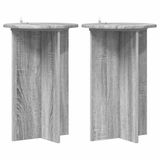 vidaXL Plantenstandaard 2 stuks Grijs sonoma Bewerkt hout Ø40 x 60 cm