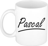 Bellatio Decorations Pascal Naam koffiemok - beker - met sierlijke letters - wit