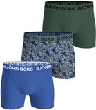 Bjorn borg Björn Borg Cotton Stretch boxers - heren boxers normale lengte (3-pack) - groen - print - blauw