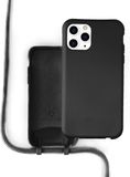 Coverzs Étui en silicone avec cordon iPhone 12 / 12 Pro (noir)