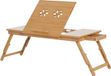 StarTech Bamboo Laptop Stand - Bed Tray - Adjustable - Foldable - Tilting Tabletop - Rectangular - Portable - Natural Bamboo - Yellow