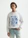 Scotch & Soda Washed Denim Graphic Sweat Grey Melange XL