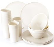 Solidchoice - Set de vaisselle en plastique de 18 pièces pour fêtes et usage extérieur