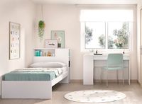DEKIT GRUPO RIMOBEL Uitschuifbed, melamine, wit, 96 x 99 x 218,2 cm