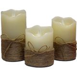 O'DADDY LED Kaarsen Set - 3 Maten (10+12.5+15cm) - Crème - Met Bewegende Vlam