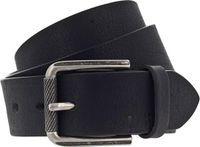 Mustang leren riem zwart met gesp geborsteld nikkel maat 85