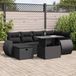 Maison Exclusive - Salon de jardin 7 pièces avec coussins, rotin synthétique noir