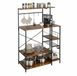 Merkloos / Sans marque Relaxdays Keukenrek staand - met 8 haken - industrieel - bruin/zwart