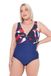 Ulla Popken Dames grote maten grote maten plus size badpak Nora, vlekken, marineblauw, 42