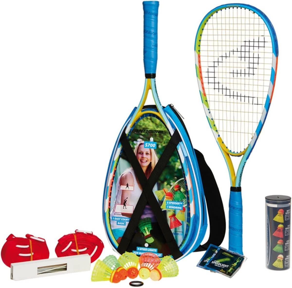 Speedminton S700 - Speedbadminton Set - geel/groen/blauw