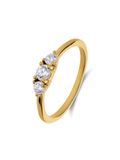 Lucardi Dames Stainless steel goldplated ring met zirkonia voor dames - Ring - Staal - Goudkleurig - 21 / 66 mm