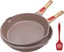 Set de poêles à frire en céramique sans marque - 10" et 11" - Marron