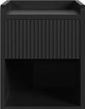 en.casa Table de nuit Nand avec tiroir et compartiment ouvert 55x45x39 cm noir