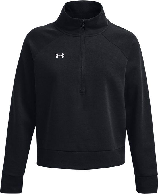 Under Armour UA Rival Fleece HZ Dames Sporttrui - Zwart - Maat XS
