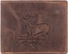 GREENBURRY Vintage Billfold Wallet Brown Stag Leer Mannen