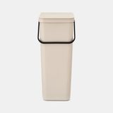 Brabantia Sort & Go Poubelle 40L Rectangulaire Plastique recyclé Beige
