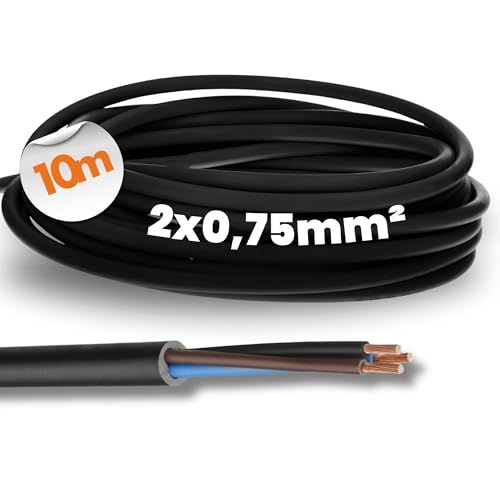Lapp 10 meter H05RN-F 2x0,75 mm² flexibele rubberen kabel zwart