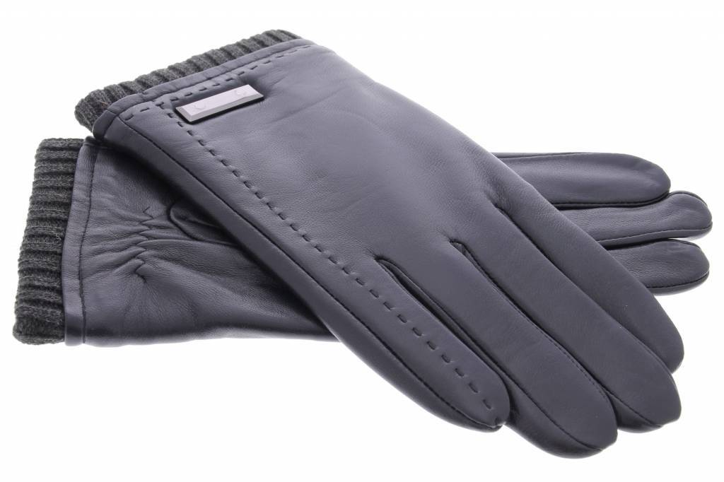 - echt lederen touchscreen handschoenen met zilverkleurig detail - maat XL