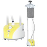 HOMCOM Verticaal stoomstrijkijzer 1950W 2L met instelbare temperatuur in 11 niveaus en telescopische staaf geel