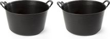 Plasticforte Seau/Baignoire Flexible - 2 Pièces - Noir - Plastique - Rond - 26 Litres