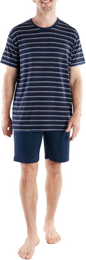 Ceceba Heren Slips Bamboo Gestreept Kort Donkerblauw