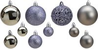 Merkloos G. Wurm Gmbh + Co. Kg Kerstballen - 100 stuks - grijs - kunststof - 3, 4 en 6 cm
