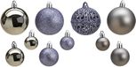 Merkloos G. Wurm Gmbh + Co. Kg Kerstballen - 100 stuks - grijs - kunststof - 3, 4 en 6 cm