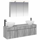 vidaXL Badkamerkast set 4 st Grijs Sonoma Bewerkt hout