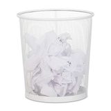Relaxdays papiermand metaal, kantoor & keuken, draad, rond, prullenbak, 8 liter, H x D: 28 x 26 cm, wit