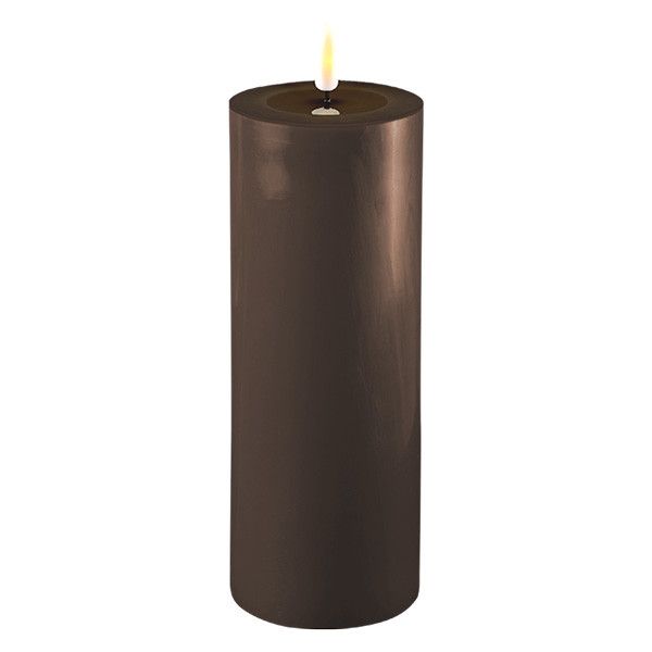 LED Candle 7.5 x 20 cm - Mocha - 3D Flame - Deluxe HomeArt
